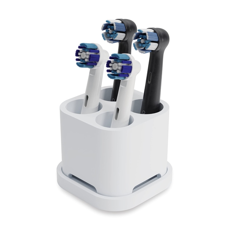 QiKFresh – 4 Series of the holder and toothbrush holder |For toothbrush heads by Oral B IO Philips Sonicare Waterpik Fairywill |Made of food -safe silicone (white)