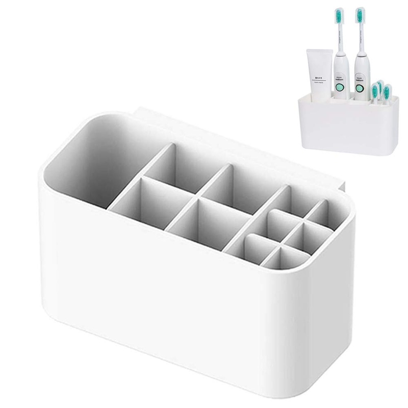 Stone Banks toothbrush holder wall assembly for bathrooms 11 compartments Multifunctional slots toothbrush storage storage for electrical toothbrush children’s toothbrush toothpaste