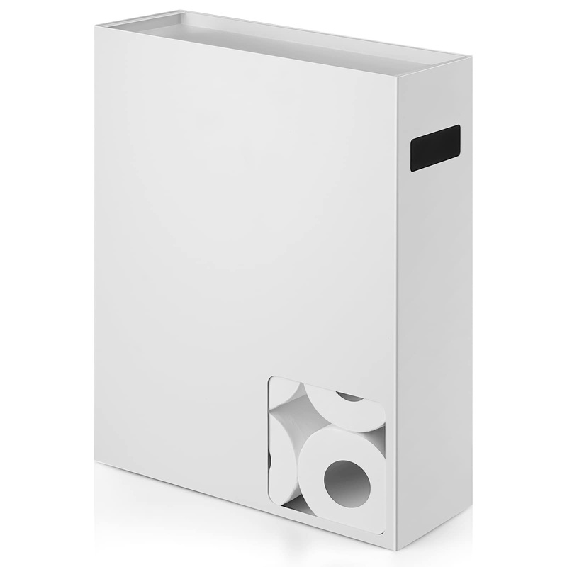 Toilet Paper Storage Organizer, Toilet Paper Holder Dispenser, 12 Rolls Compatible, White