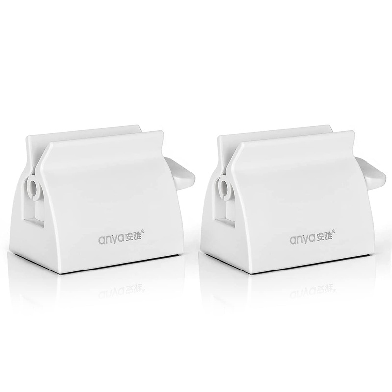 Toothpaste dispenser toothpaste seat holder toothpaste dispenser for bathroom 2 pieces white