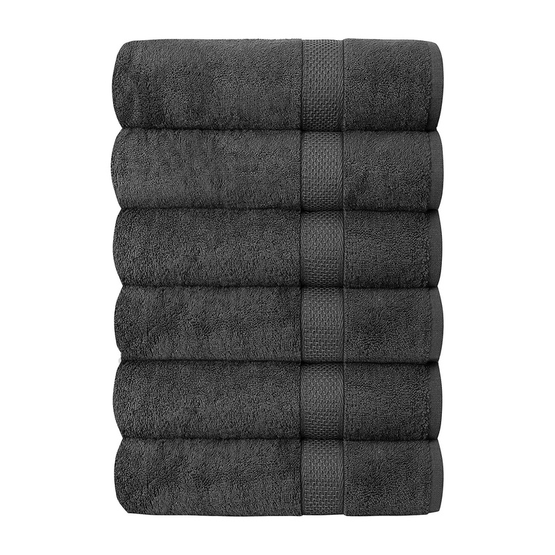 QUBA LINEN Luxury Hotel & Spa 100% Cotton Bath Towels Set of 6-24×48 inch Ultra Soft Large Bath Towel Set Highly Absorbent Daily Usage Ideal for Pool and Gym Pack of 6 – Lightweight 24 inches x 48 inches