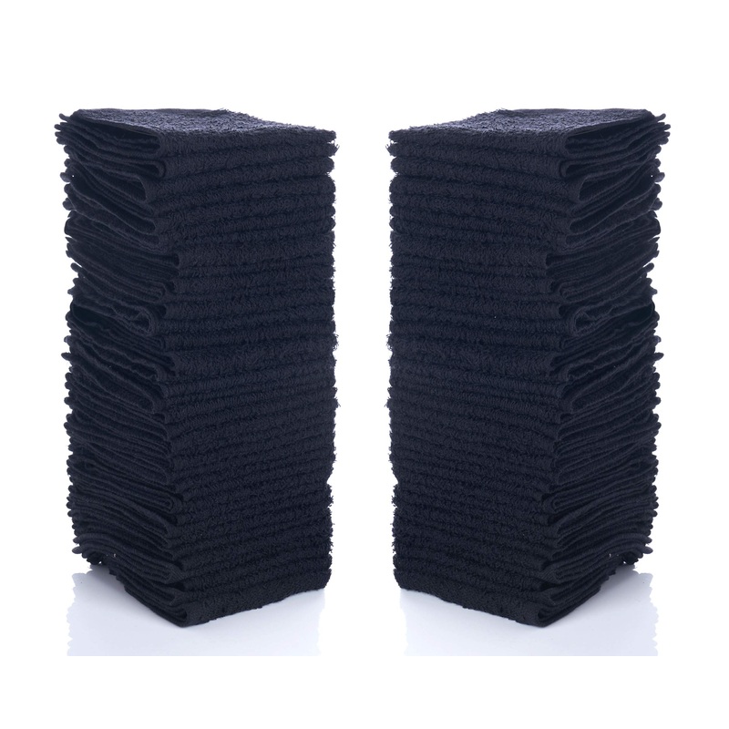 Simpli-Magic 79217 Black Cotton Washcloths, 12″ x 12″, 24 Pack