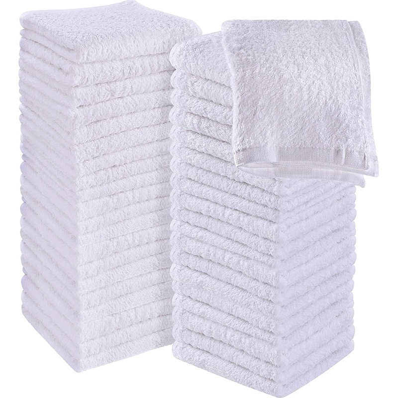 SIMPLI-MAGIC Cotton Set, Towels , 12×12 White, 24 Pack