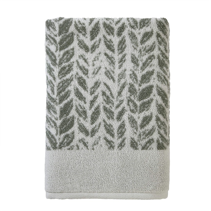 SKL Home by Saturday Knight Ltd. Distressed Leaves Bath Towel,Sage Sage 28×54