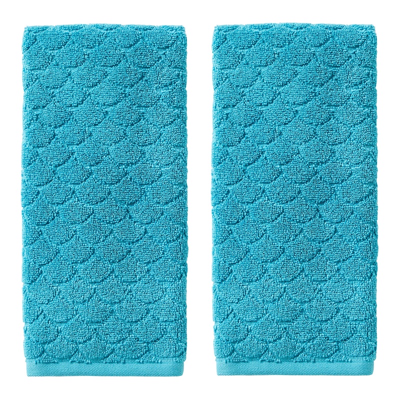 SKL Home by Saturday Knight Ltd. Ocean Watercolor Scales Hand Towel Blue (2-Pack) Hand Towel Set Aqua