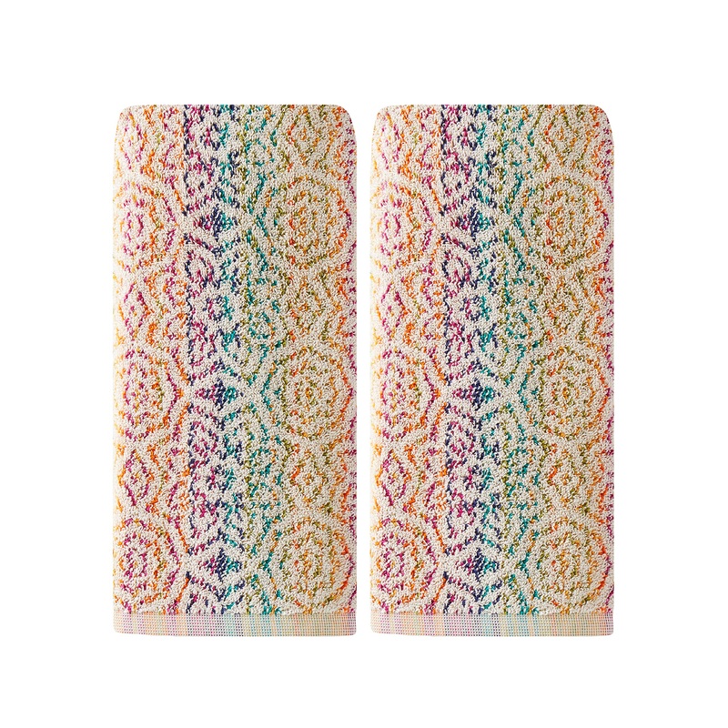 SKL Home by Saturday Knight Ltd. Rhapsody 2 Pc Hand Towel, Multicolored Hand Towel Set, Multicolored