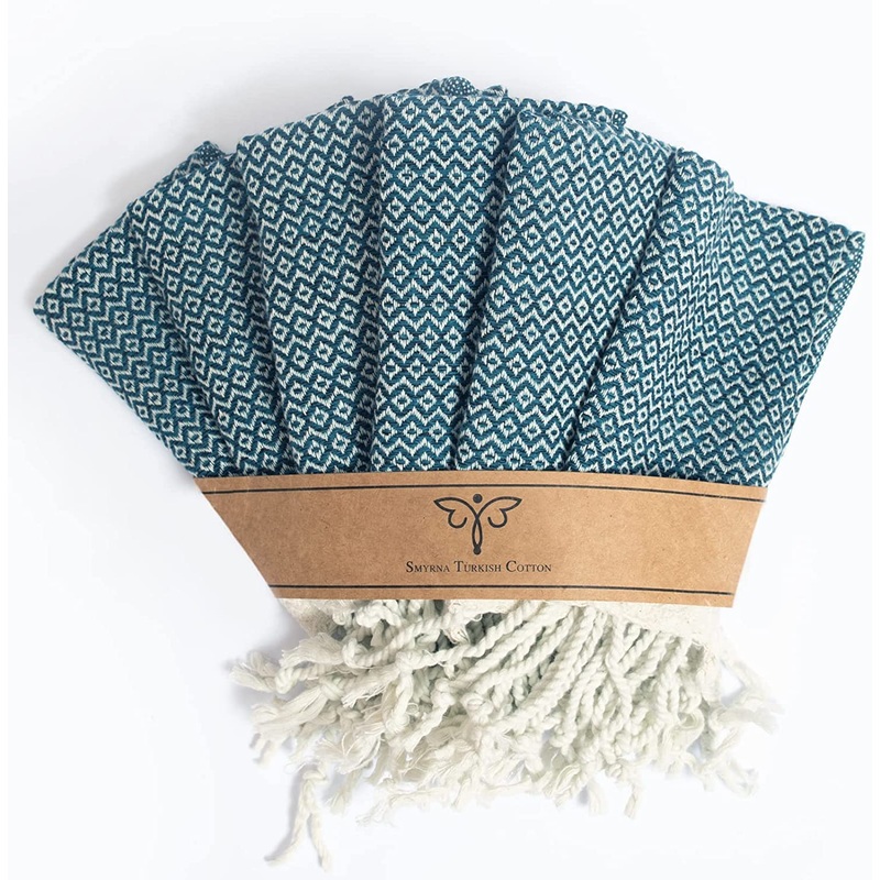 Smyrna Turkish Cotton Wash Cloths Pack of 6 | 100% Natural Cotton, 12″x12″ | Versatile Bath Towels for Bathroom, Hotel, SPA | Ultra Soft, Absorbent, Prewashed and Quick Dry Turkish Hand Towels (Navy) Wash Cloths (12×12 Inches) Navy