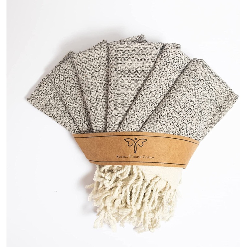 Smyrna Turkish Cotton Wash Cloths Pack of 6 | 100% Natural Cotton 12×17 | Versatile Bath Towels for Bathroom Hotel SPA | Ultra Soft Absorbent Prewashed and Quick Dry Turkish Washcloths (Beige) Wash Cloths (12×17 I…