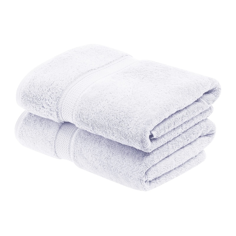 Superior Solid Egyptian Cotton Bath Towel Set, 30″ x 55″, White, 2-Pieces White 2PC Bath