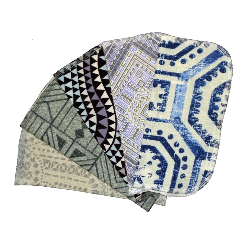 1 Ply Moroccan Tile Flannel Washable Kids Lunchbox Napkins 8×8 inches 5 Pack – Little Wipes (R) Flannel