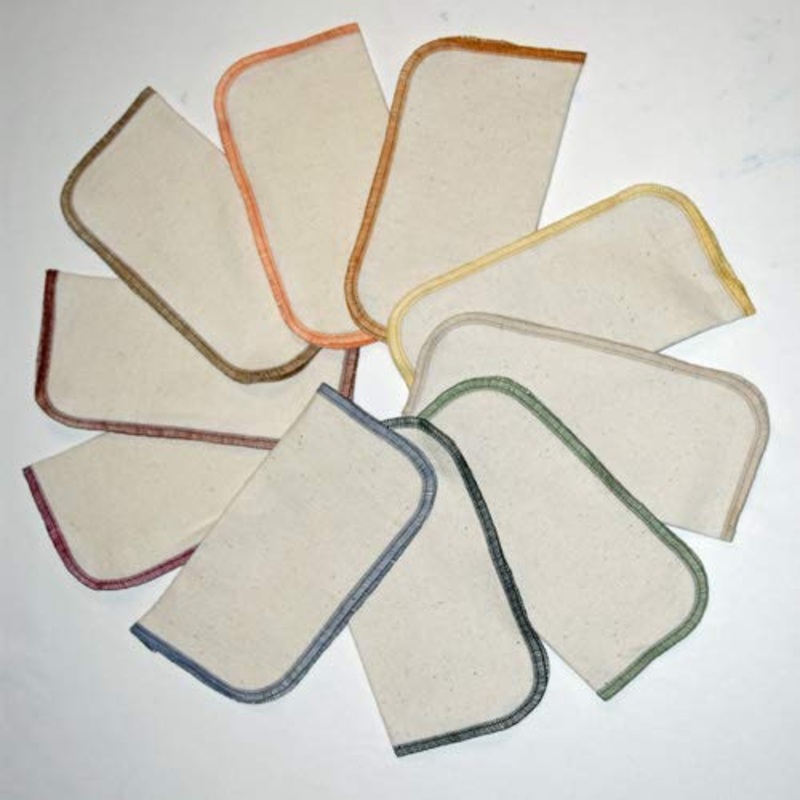 1 Ply Organic Flannel Washable Baby Wipes 8 x 8 Inches Organic Thread Earth s Palette Set of 10
