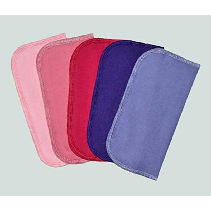 1 Ply Solid Flannel 8×8 Inches Set of 5 Pink and Purple Shades