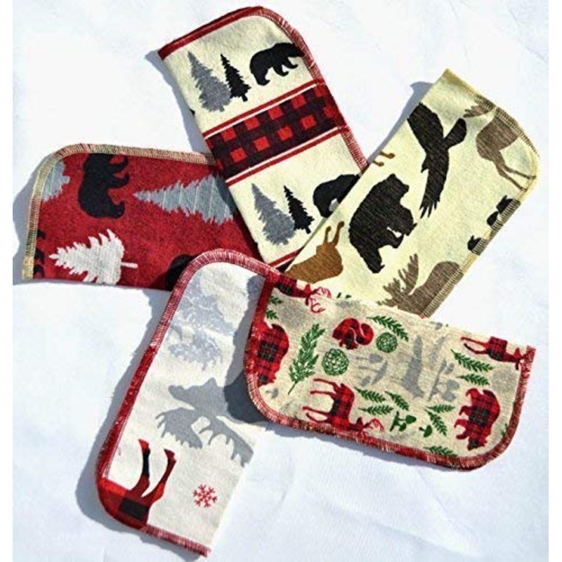 1 Ply Winter Lodging Set Napkins 8×8 inches 5 Pack – Little Wipes (R) Flannel