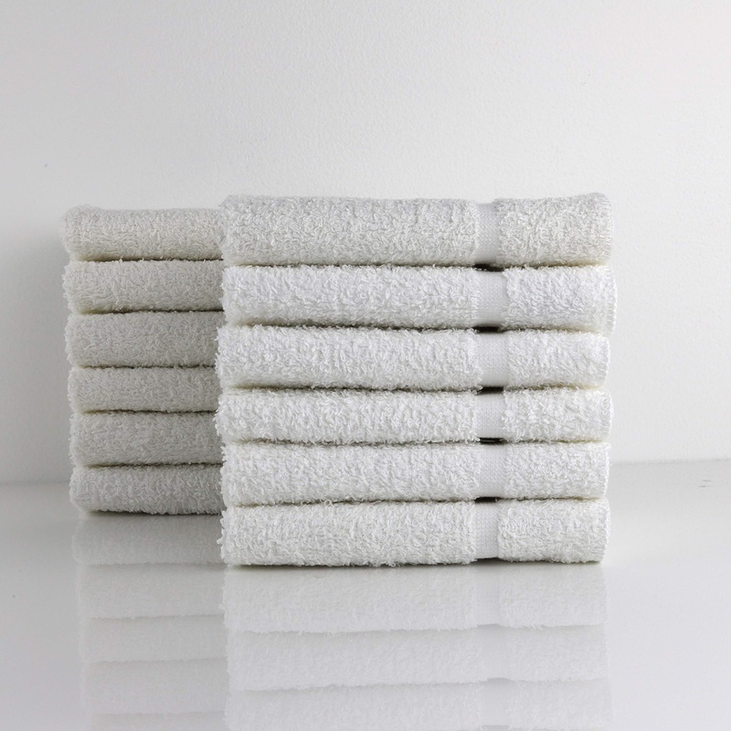 1888 Mills Durability Bleach Safe  Microfiber Alternative  24-Piece Utility Washcloth Set-White