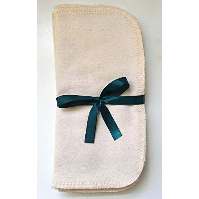 2 Ply Organic Flannel Washable Baby Wipes 8 x 8 Inches Set of 10 Sewn with Organic Cotton Thread