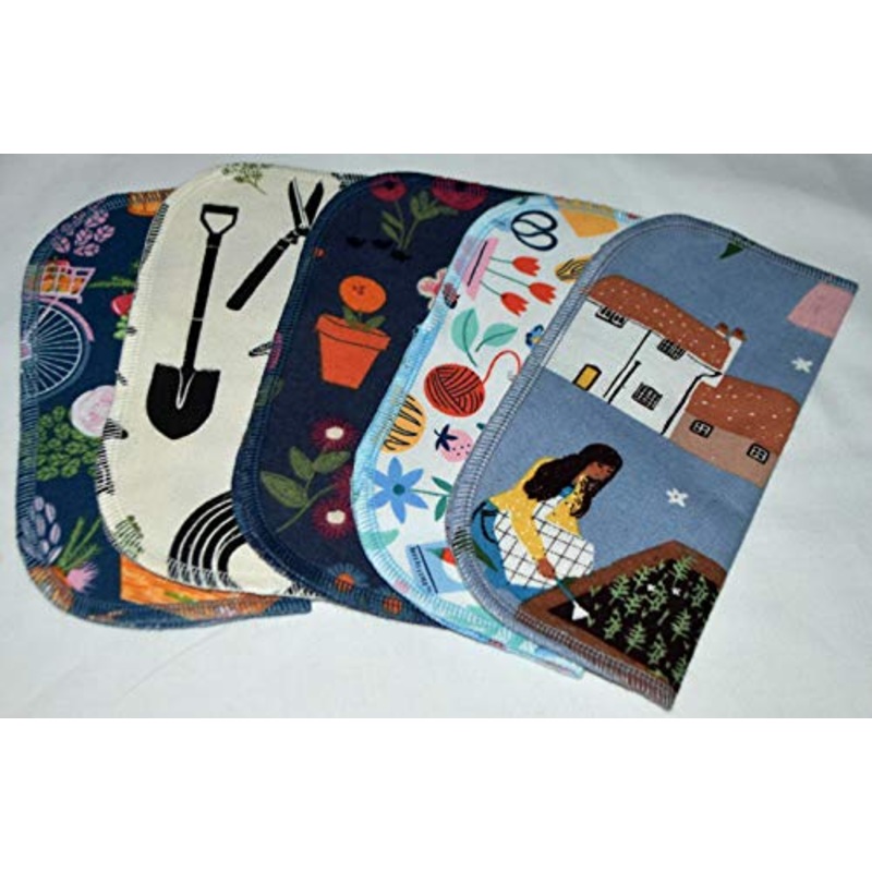 2 Ply Printed Flannel Little Wipes 8×8 Inches Set of 5 Gardening Love
