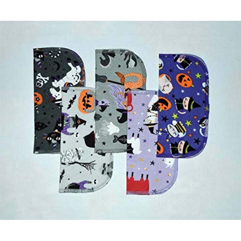2 Ply Printed Flannel Little Wipes (R) Set of 5 8×8 inch Napkins Creepy Cuties Halloween
