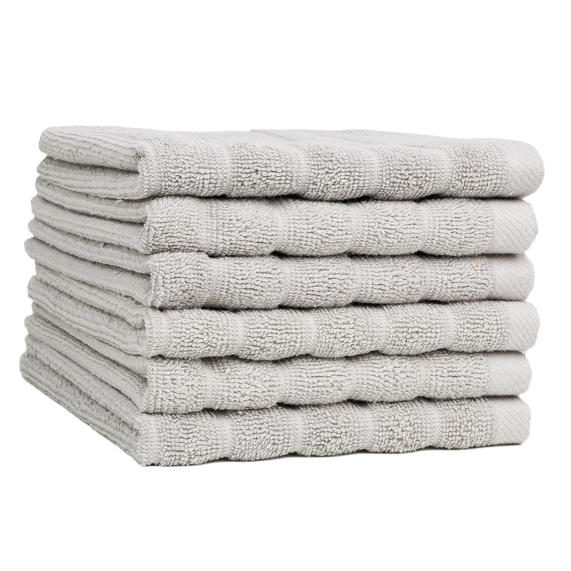 6 Pack Luxurious Soft Hotel &Spa Quality 100% Cotton Washcloth Face Towels Set for Bath 12×12 inch(Grey)
