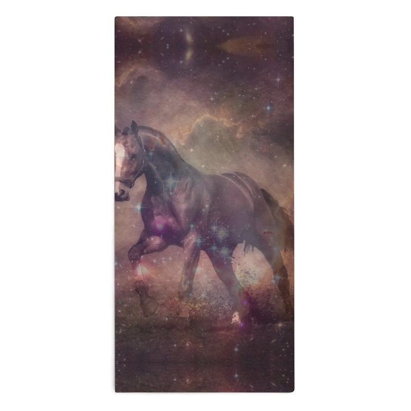 Racing Horse Galaxy Face Towel Premium Towels Washcloth Wash Cloth for Hotel Spa and Bathroom