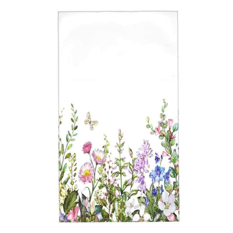 Snrfory Fingertip Towel Watercolor Wildflower Leaves Large Hand Towel for Bathroom Kitchen Spa (15.7×27.5 Inch)