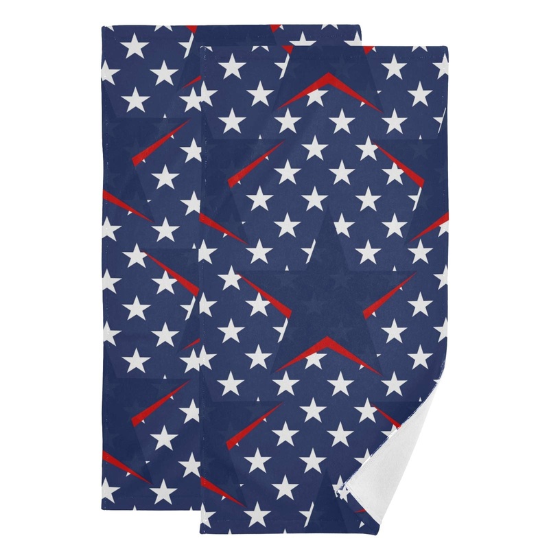 Star Patriotic Memorial Day Hand Towels 2 Pack 28×14.5 in Bathroom Towel Super Soft Highly Absorbent for Bathroom Gym Home Decor Decoration Gift 20210409062