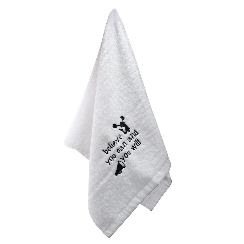 VAMSII Cheerleader Sweat Towel Believe You Can and You Will Embroidered Cheer Team Bath Washcloth (Cotton)