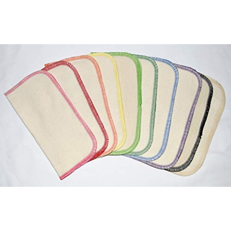 1 Ply Organic Flannel Washable Baby Wipes 8 x 8 Inches Organic Thread Crayon Palette Set of 10