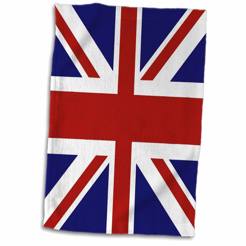 3D Rose Union Jack Old British Naval Flag TWL_62560_1 Towel  15 x 22