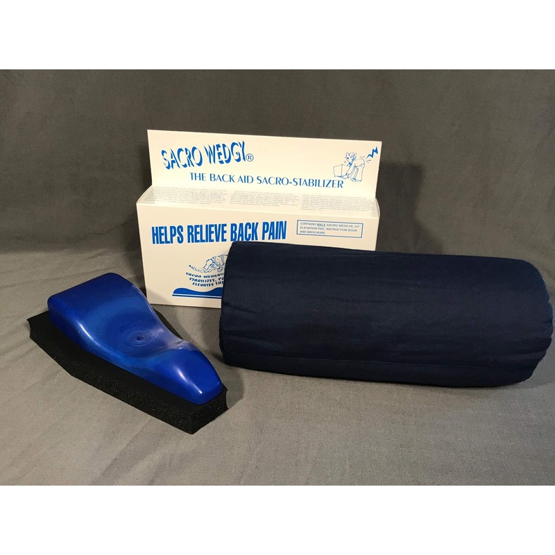 Sacro Wedgy – MALE Version * COMPLETE SYSTEM: Includes Sacro Wedgy and Cervical Support Pillow. – The Back Aid Sacral Stabilizer – Helps Releive Back Pain
