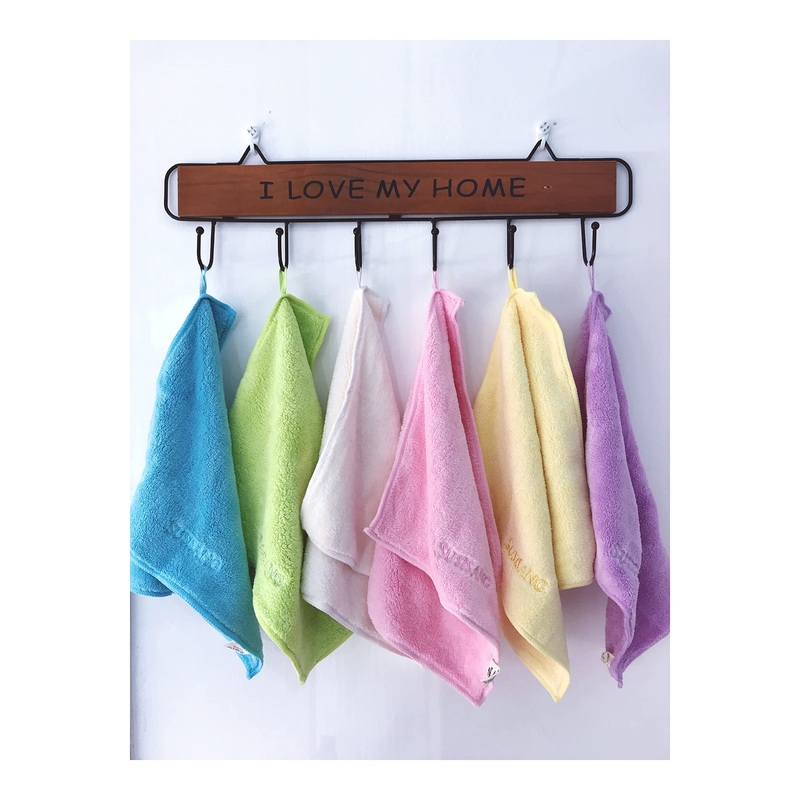 SUSISANG Candy Color Super Soft Washcloths Towel 6Pcs Super-Absorbent Quick Drying Square Towel. (Pack of 6)