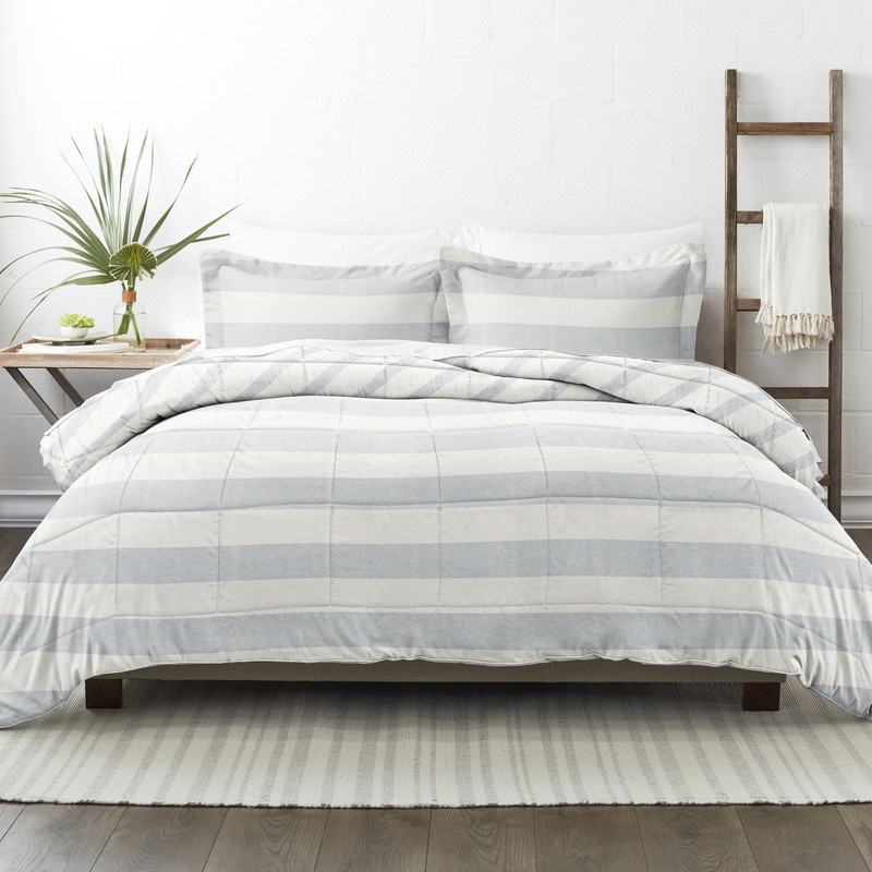 Twin Reversible Comforter Sets – Distressed Stripes