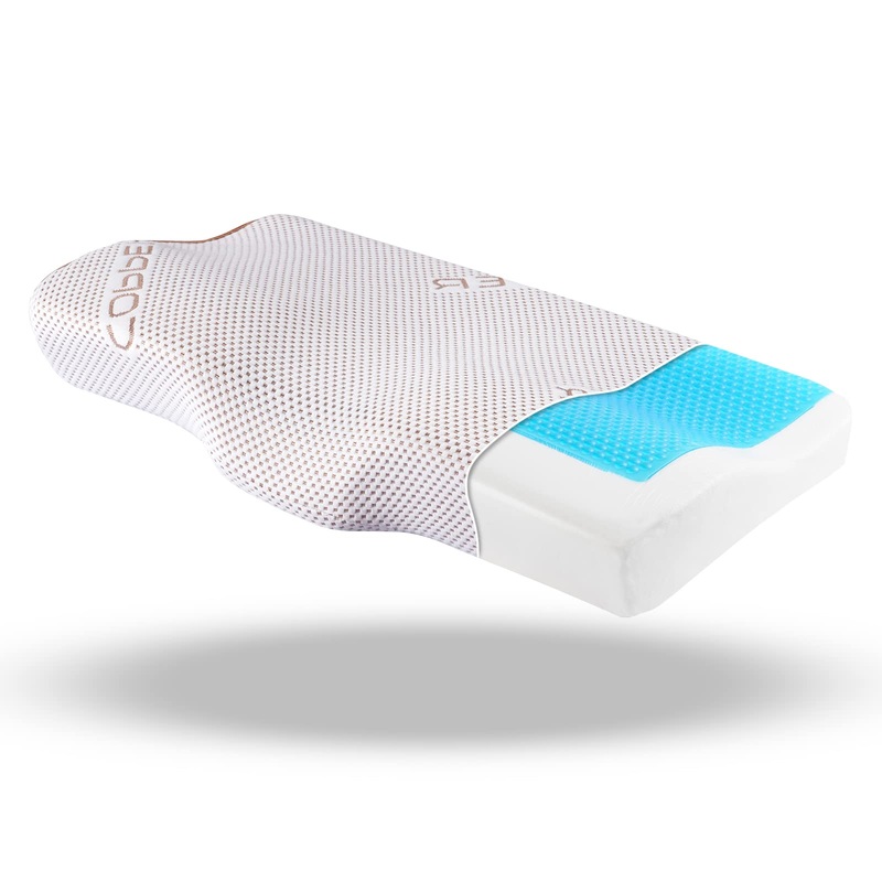 Threads for Bed Orthopedic Memory Foam neck support pillow pillow with cool gel ergonomic hi-low sleeping pillow with a washbar hypoallergen cover 12 cm to 6 cm slope for support gel 60l x 36w x 11/6h