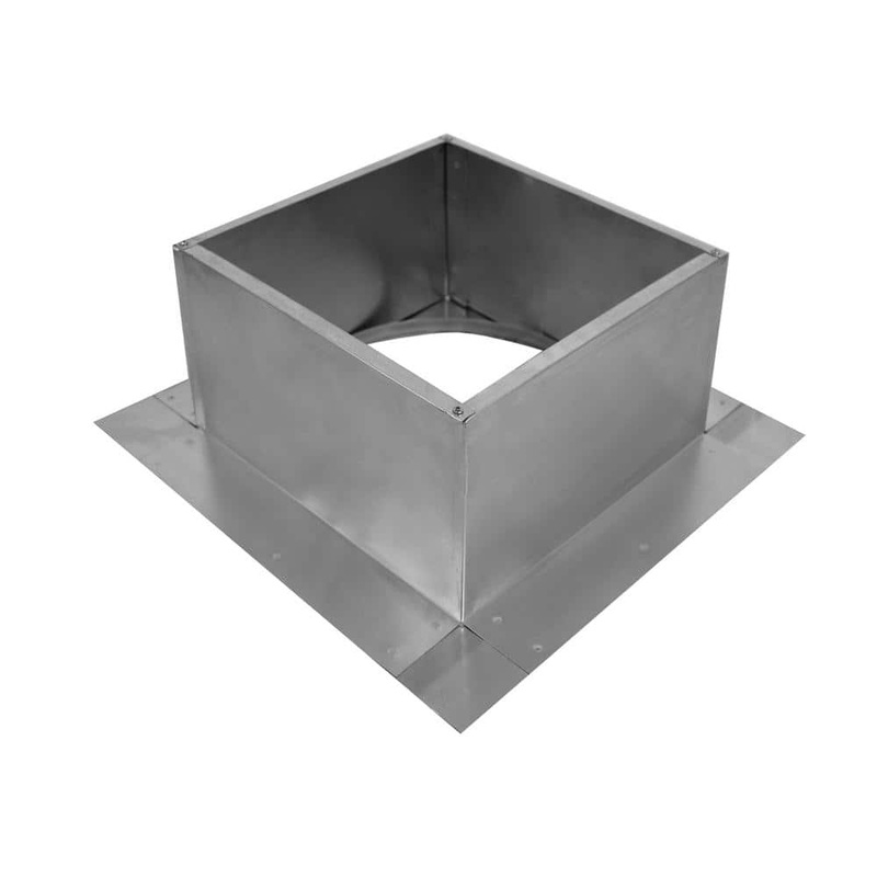 Active Ventilation Box is 11 in. Wide x 11 in. Long x 6 in. High Aluminum Roof Curb RC-8-H6