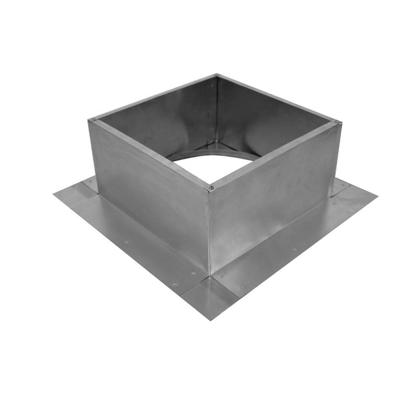Active Ventilation Box is 12 in. Wide x 12 in. Long x 6 in. High Aluminum Roof Curb RC-9-H6