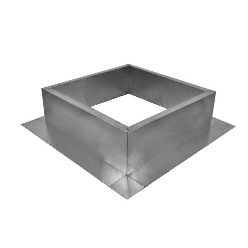 Active Ventilation Box is 19 in. Wide x 19 in. Long x 6 in. High Aluminum Roof Curb RC-16-H6