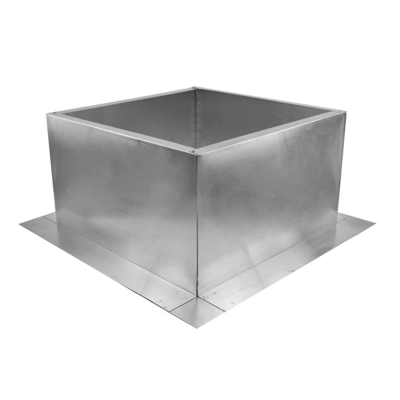 Active Ventilation Box is 21 in. Wide x 21 in. Long x 12 in. High Aluminum Roof Curb RC-18-H12