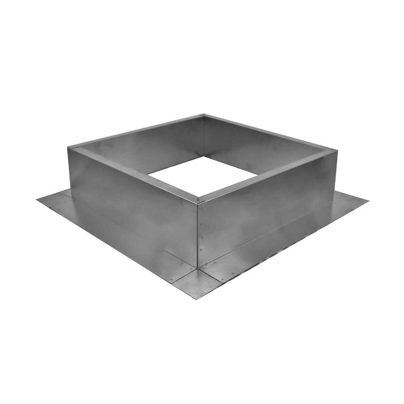 Active Ventilation Box is 21 in. Wide x 21 in. Long x 6 in. High Aluminum Roof Curb RC-18-H6