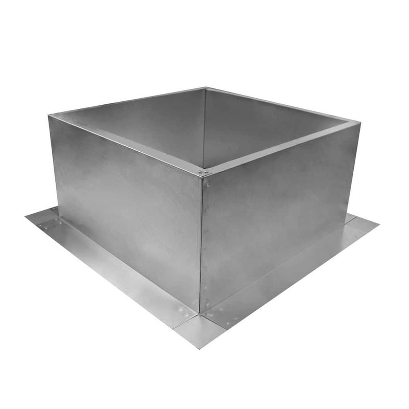 Active Ventilation Box is 23 in. Wide x 23 in. Long x 12 in. High Aluminum Roof Curb RC-20-H12