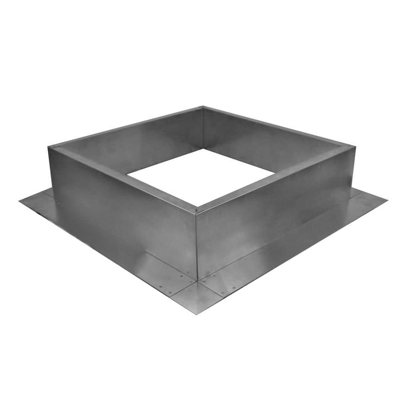 Active Ventilation Box is 23 in. Wide x 23 in. Long x 6 in. High Aluminum Roof Curb RC-20-H6