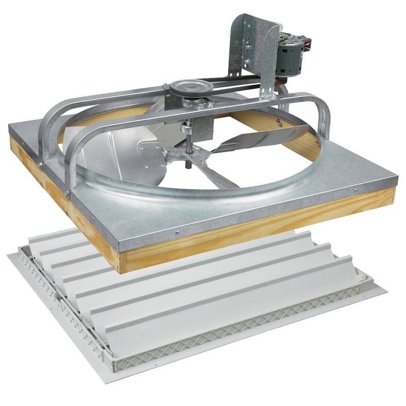 Air Vent 18.25 in x 34 in 5700 CFM White Aluminum Automatic Shutter Speed Control Whole House Fan WH302BDX