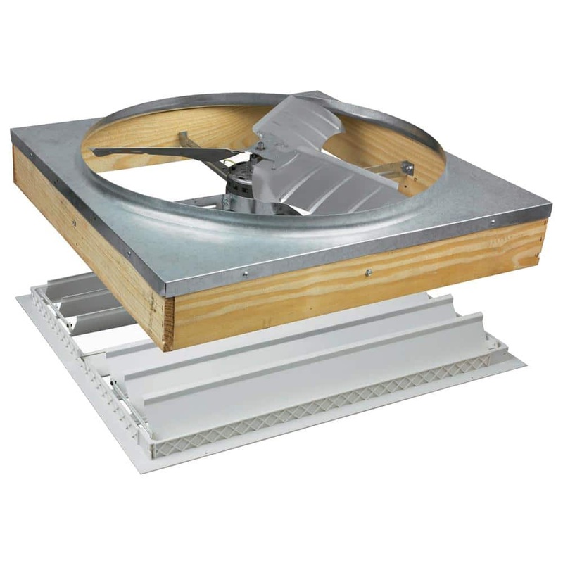 Air Vent 8 in x 27.5 in 3500 CFM White Aluminum Automatic Shutter Speed Control Whole House Fan WH242MLX