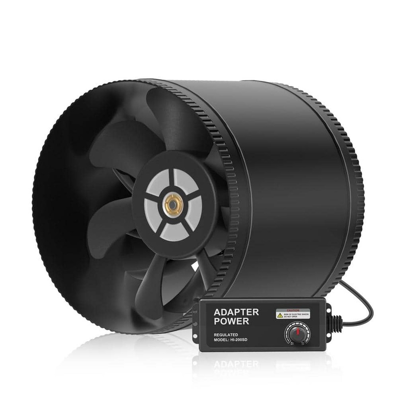 Angel Sar 8 in. 624 CFM 2500 RPM Inline Marine Bilge Blower Fan with Speed Controller, Low Noise Inline Duct Fan LY91YM28