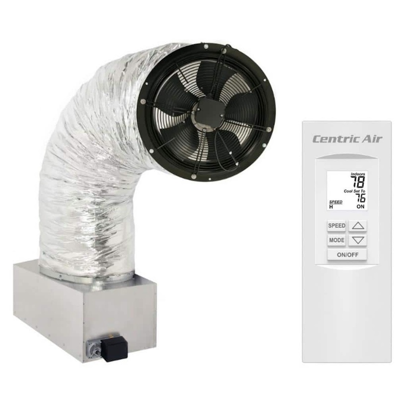 CENTRIC AIR 2.7(R2) Whole House Fan Plug and Play 2-Speed Remote with Timer/Temp Control R10 Damper 2.7A
