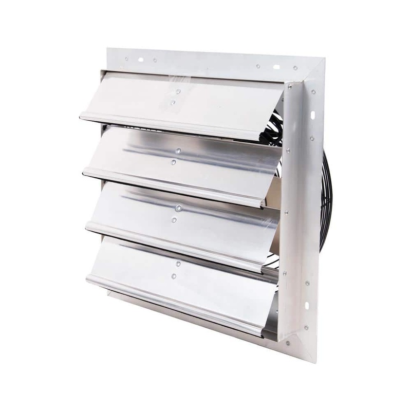 Hessaire 1325 CFM Shutter Exhaust Fan Wall Mounted, 16 in. Propeller 16SF3-H