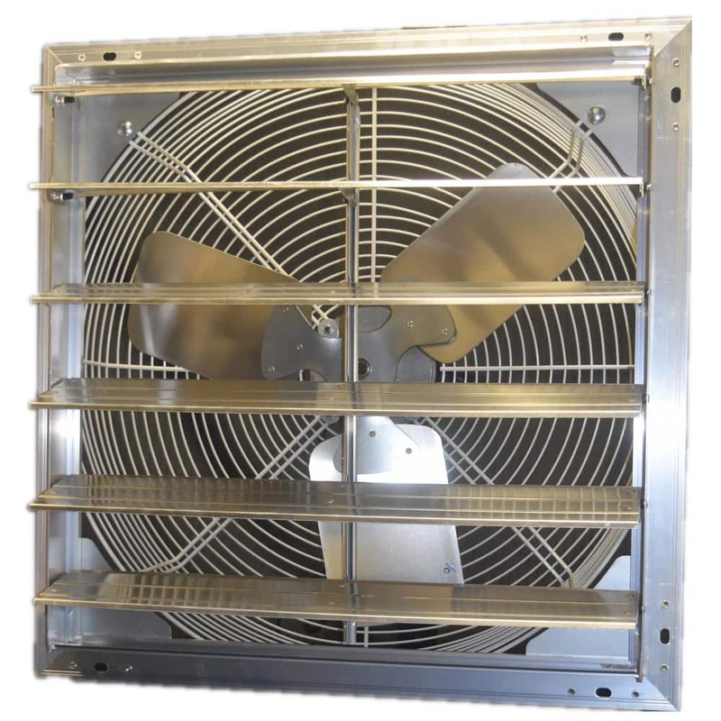 Hessaire 1785 CFM Shutter Exhaust Fan Wall Mounted, 18 in. Propeller 18SFV-H