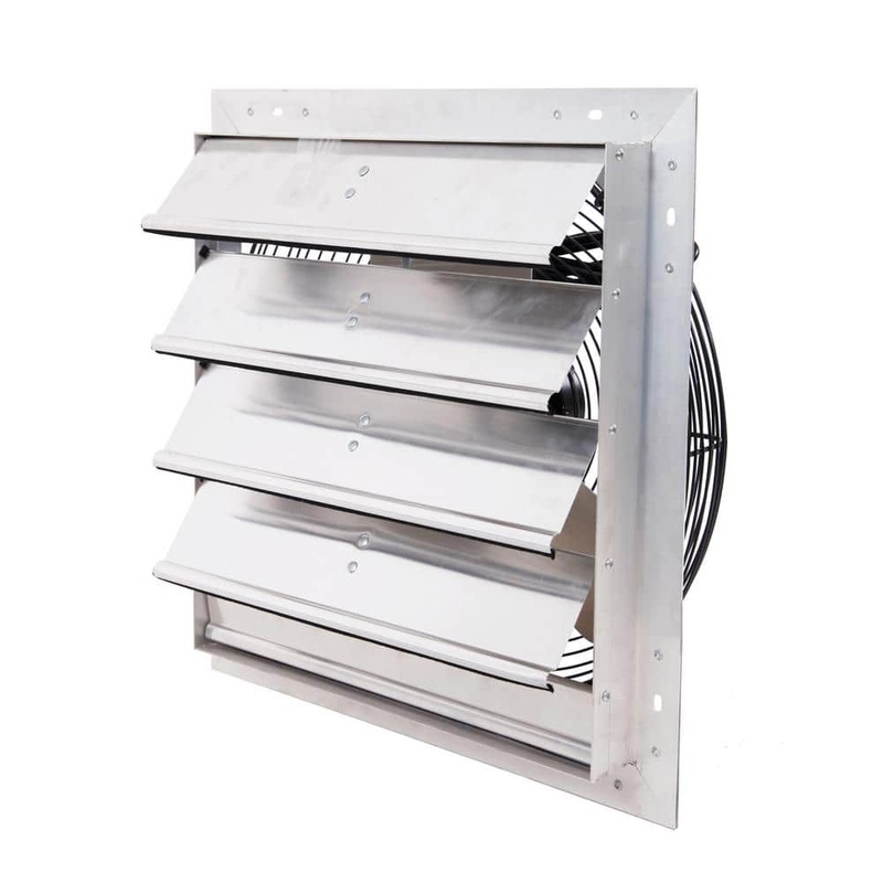 Hessaire 3130 CFM Shutter Exhaust Fan Wall Mounted, 18 in. Propeller 18SF-H