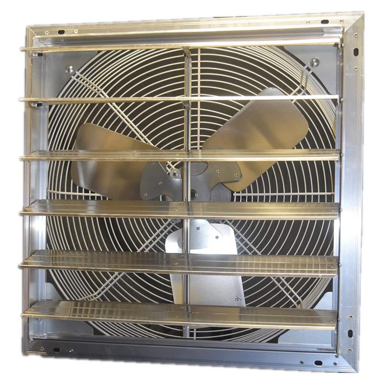 Hessaire 5895 CFM Shutter Exhaust Fan Wall Mounted, 30 in. Propeller 30SF8N240