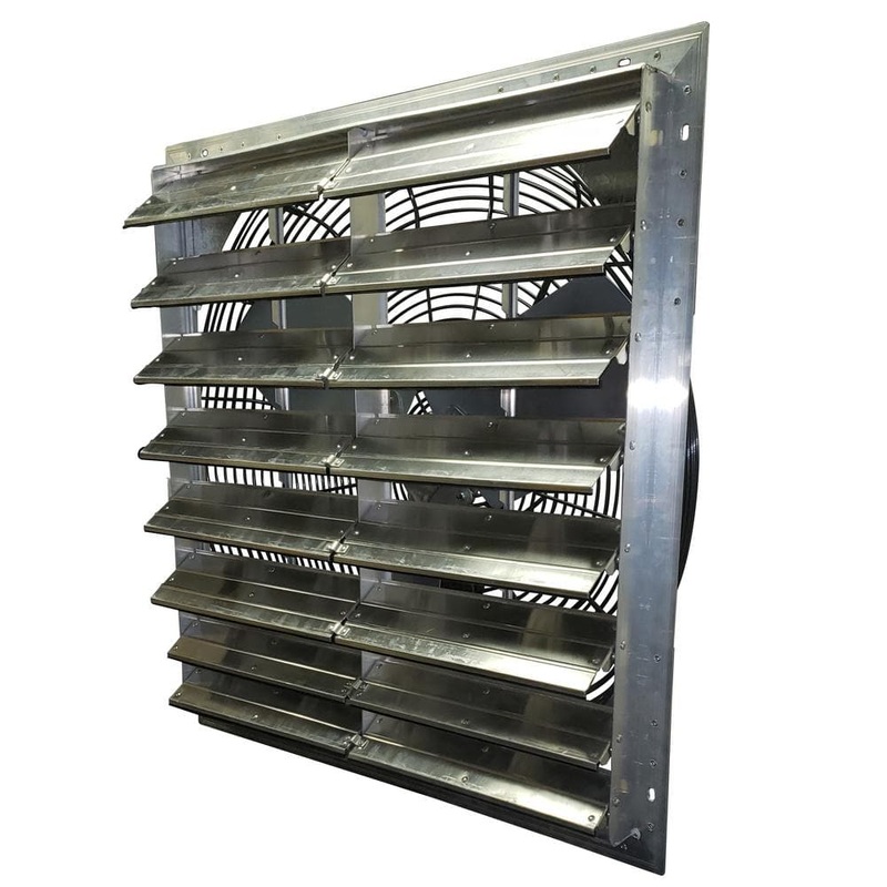 Hessaire 8860 CFM Shutter Exhaust Fan Wall Mounted, 36 in. Propeller 36SF8N370