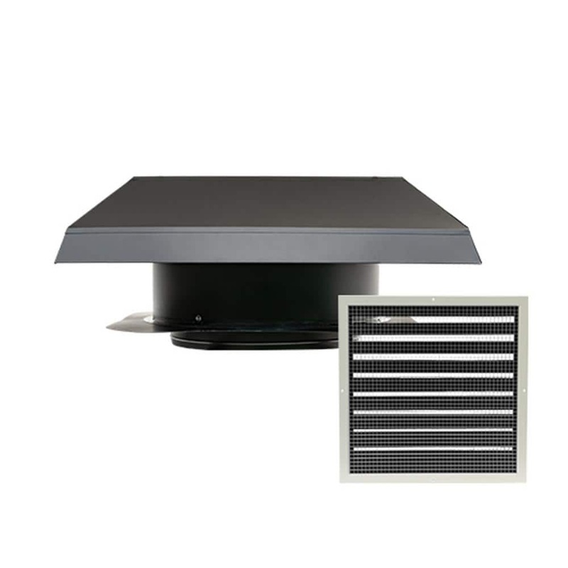 QuietCool 24 in. 2,878 CFM-3,543 CFM Roof Mount Whole House Fan with 1 Damper Grille RM WHF-4.0-DG1