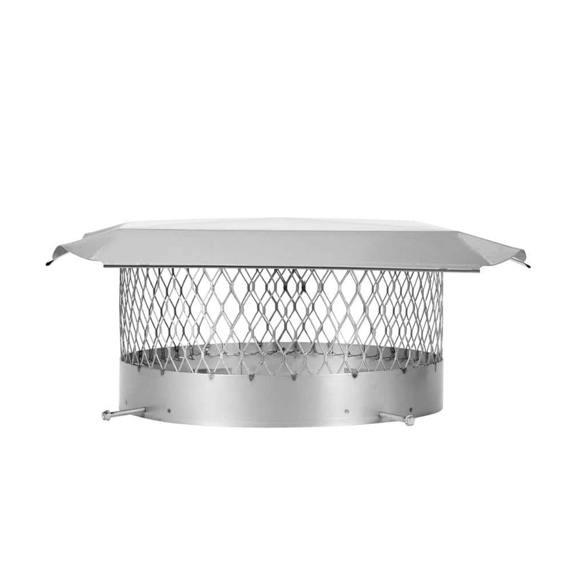 HY-C 14 in. Round Bolt-On Single Flue Chimney Cap in Stainless Steel SS14U